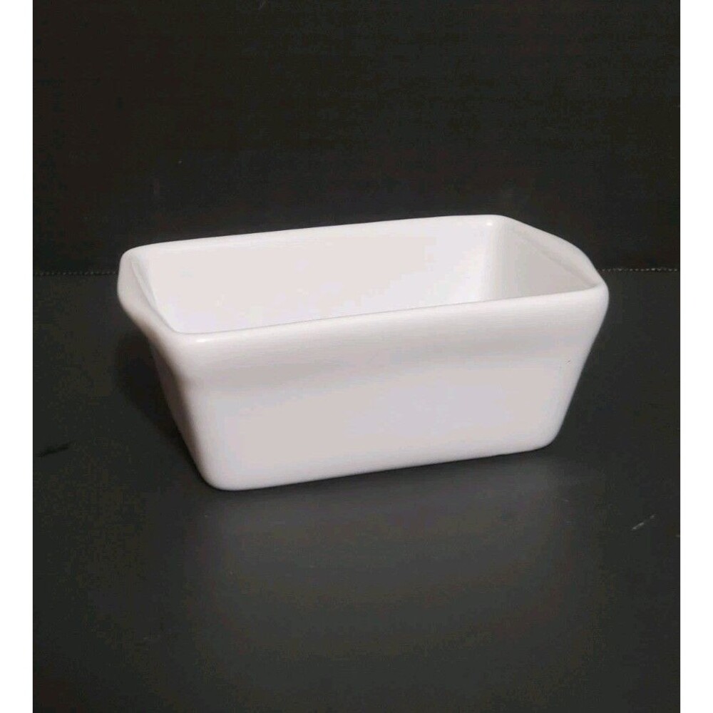 Celebrate It Mini Loaf Pan Butter Dish Plain White Ceramic Bakeware 5.5" x 3.5"